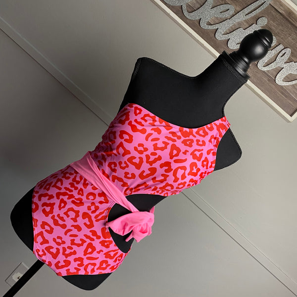 Pink Leopard Swimsuit {2X}