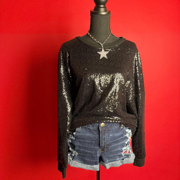Noir Sequin Top (XL)