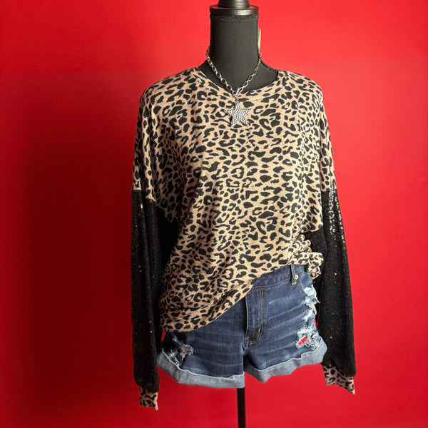 Leopard Sequin Top (XL)