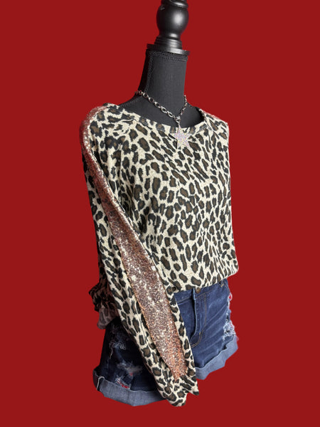 Leopard Sequin Tee (XL)