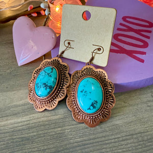 Large Bronze Western Earrings