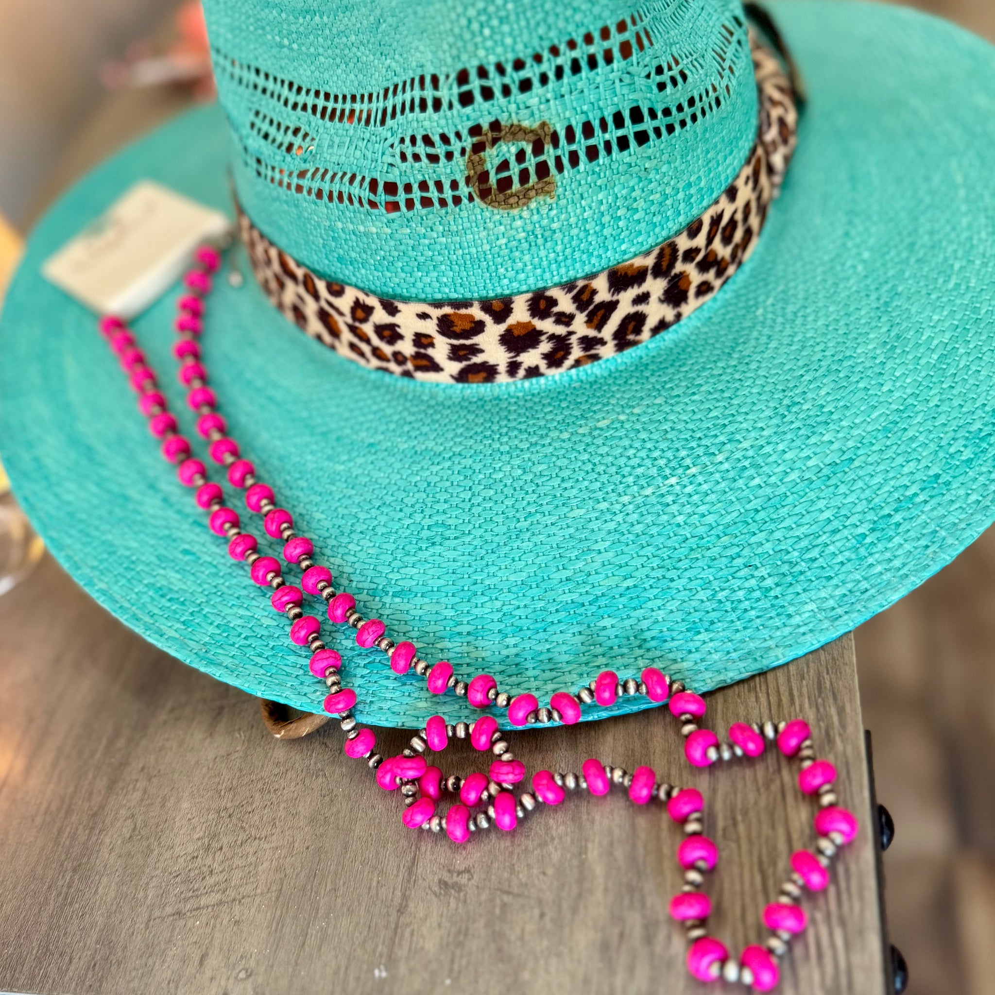 Hot Pink Beaded Necklace