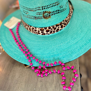 Hot Pink Beaded Necklace