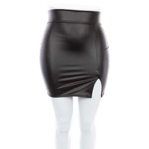 Matte Leather Skirt (Plus)