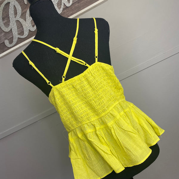 Neon Yellow Lace Top (S)